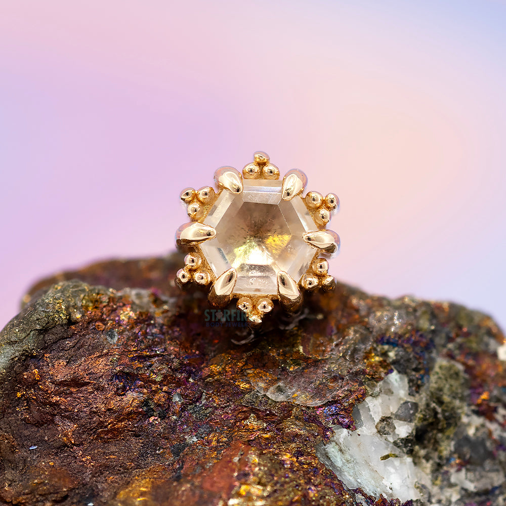threadless: "Vera" End in Yellow Gold with CZ