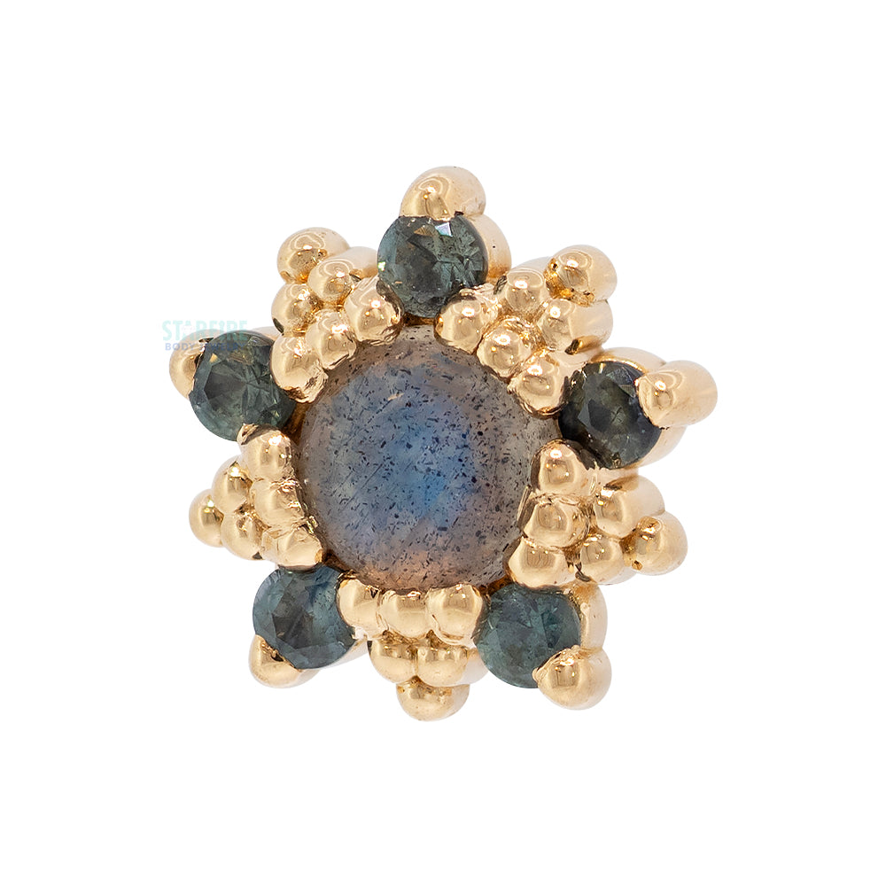 threadless: "Wren" End in Gold with Labradorite and Grey Sapphire