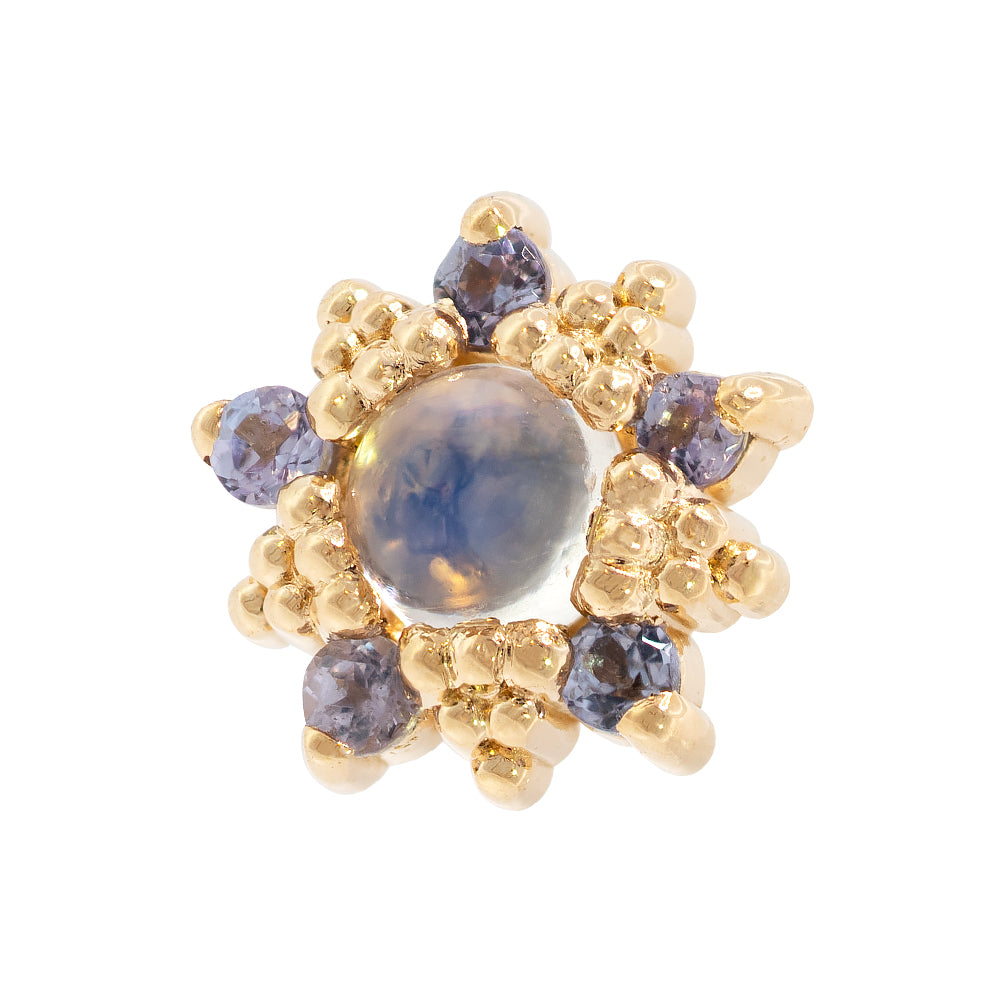 threadless: "Wren" End in Gold with Moonstone and Tanzanite