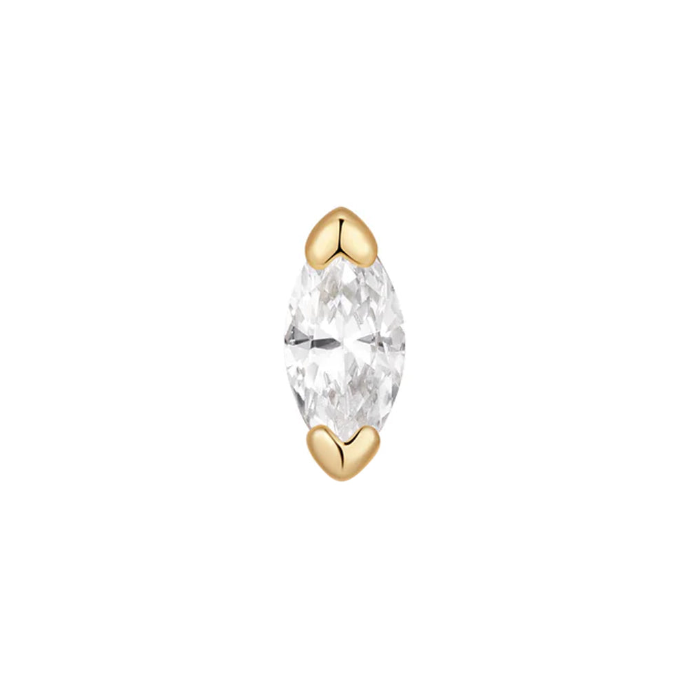 threadless: Prong Set Marquise Moissanite End in Gold