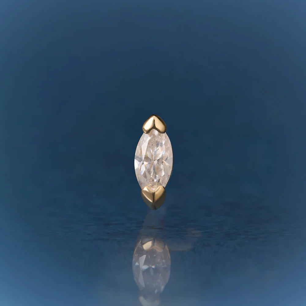 threadless: Prong Set Marquise Moissanite End in Gold