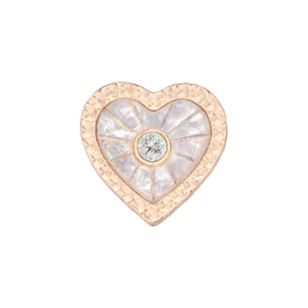 threadless: "Marbella" End in Gold with Mother of Pearl & CZ