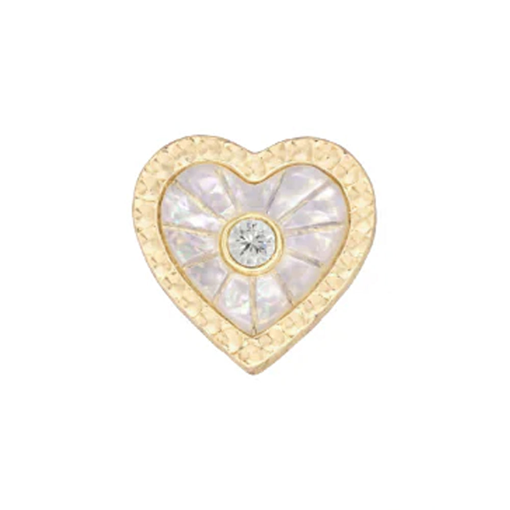 threadless: "Marbella" End in Gold with Mother of Pearl & CZ