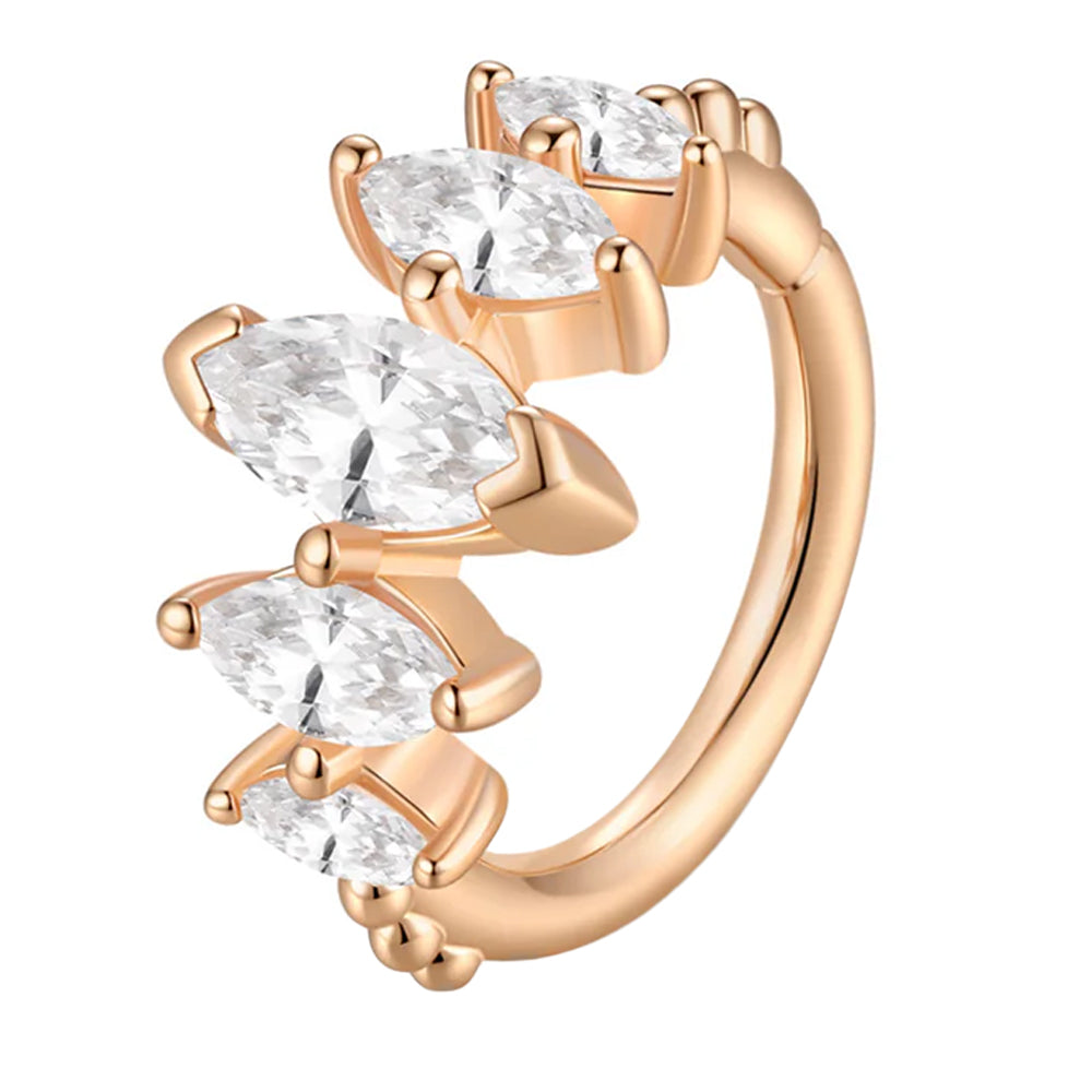 "Velour" Seam Ring in Gold with Moissanites