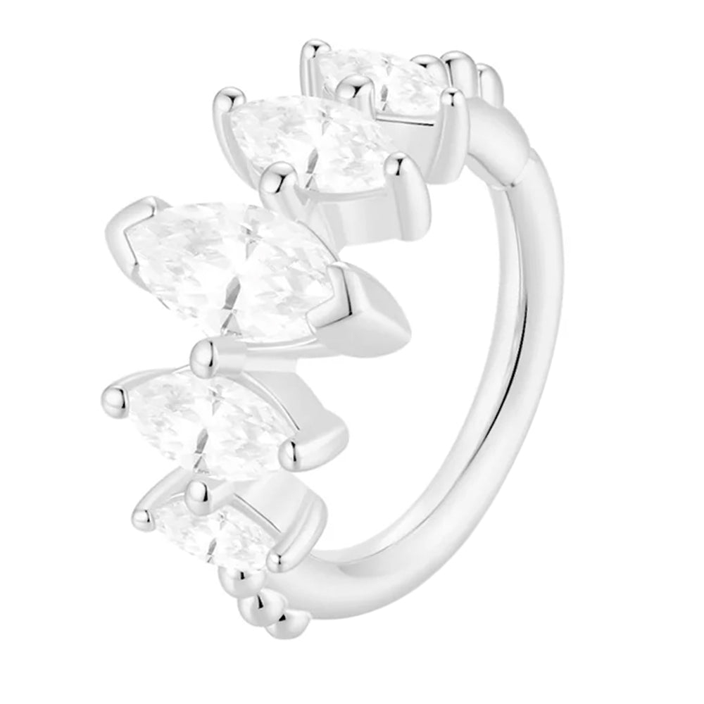 "Velour" Seam Ring in Gold with Moissanites