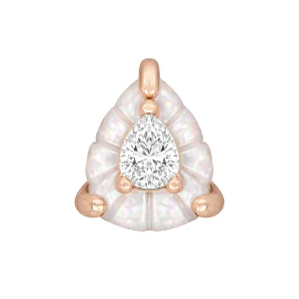 threadless: "Sintra" End in Gold with Mother of Pearl & CZ