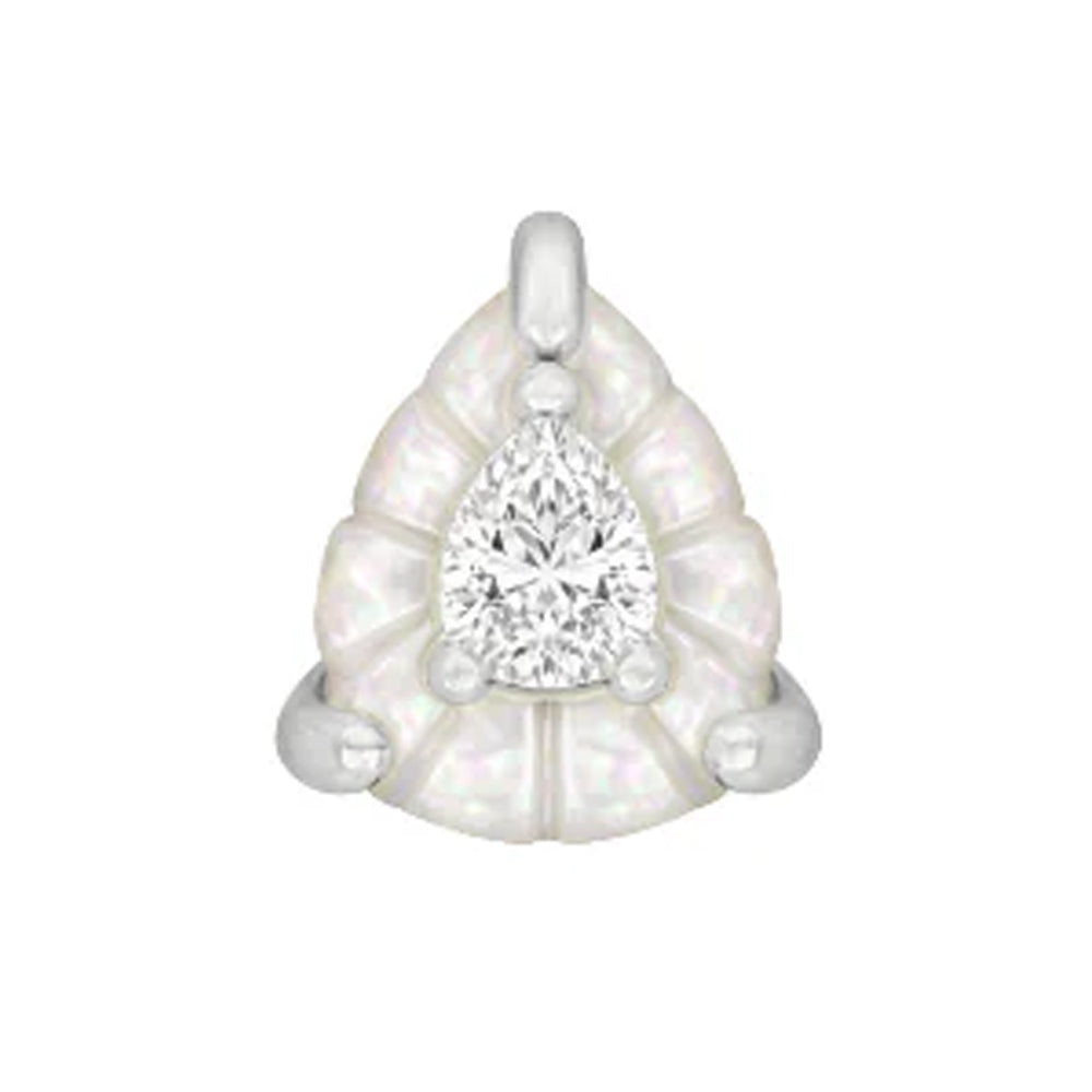 threadless: "Sintra" End in Gold with Mother of Pearl & CZ