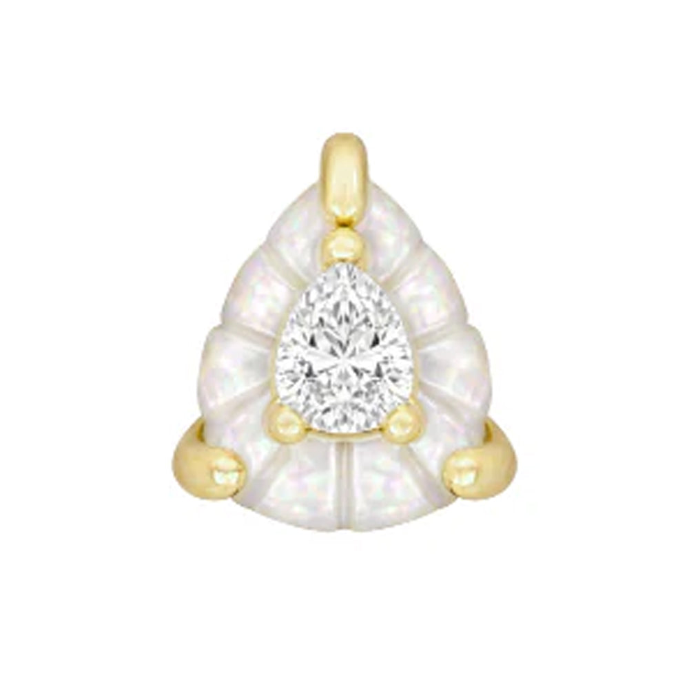 threadless: "Sintra" End in Gold with Mother of Pearl & CZ