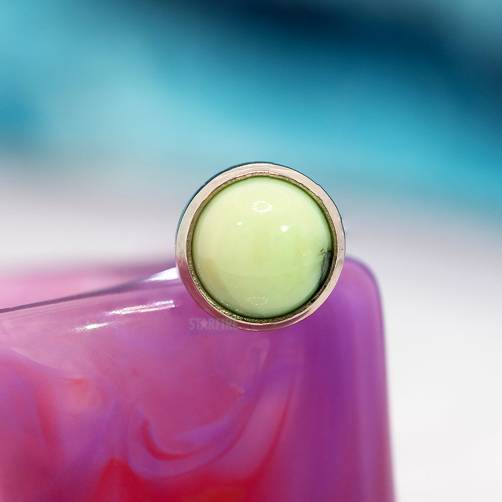 Bezel-Set Poseidon Turquoise Threaded End in Gold
