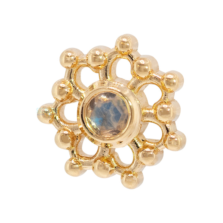 threadless: "Krystal" End in Gold with Rose Cut Moonstone