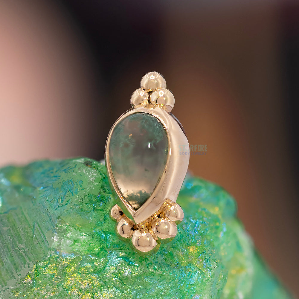 threadless: "Amrit" End in Gold with Moss Agate