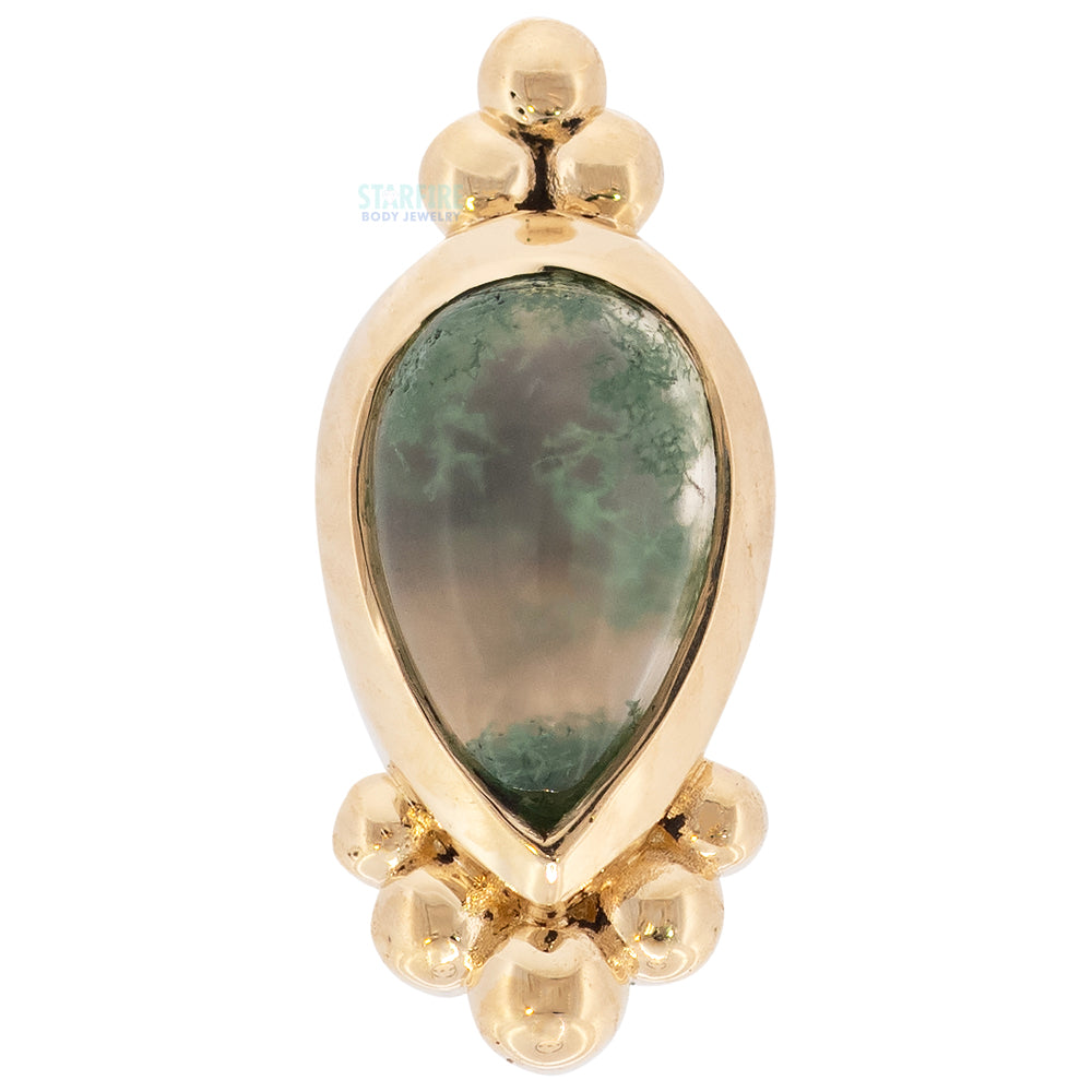 threadless: "Amrit" End in Gold with Moss Agate