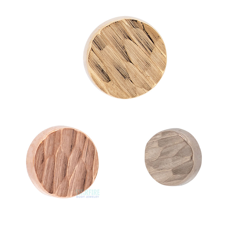 Disk Bark Finish Threaded End in Gold