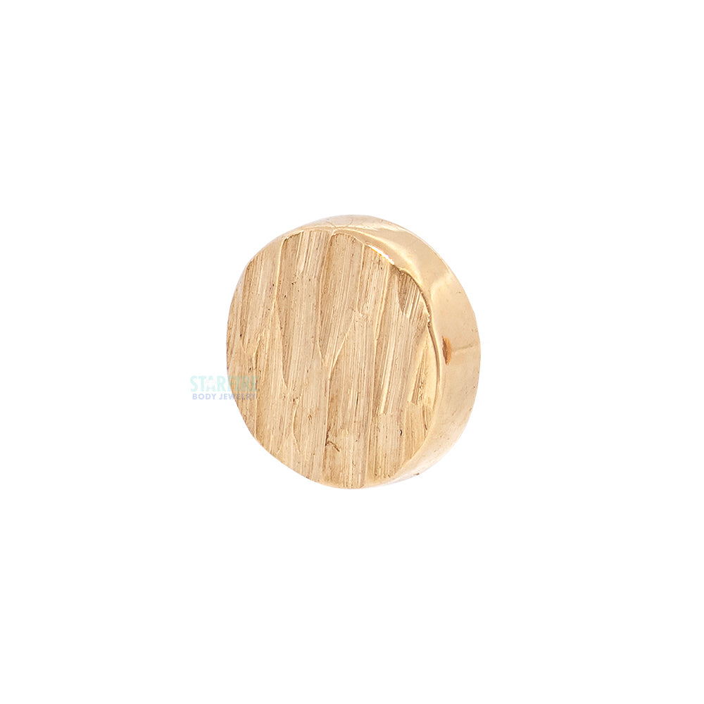 Disk Bark Finish Threaded End in Gold
