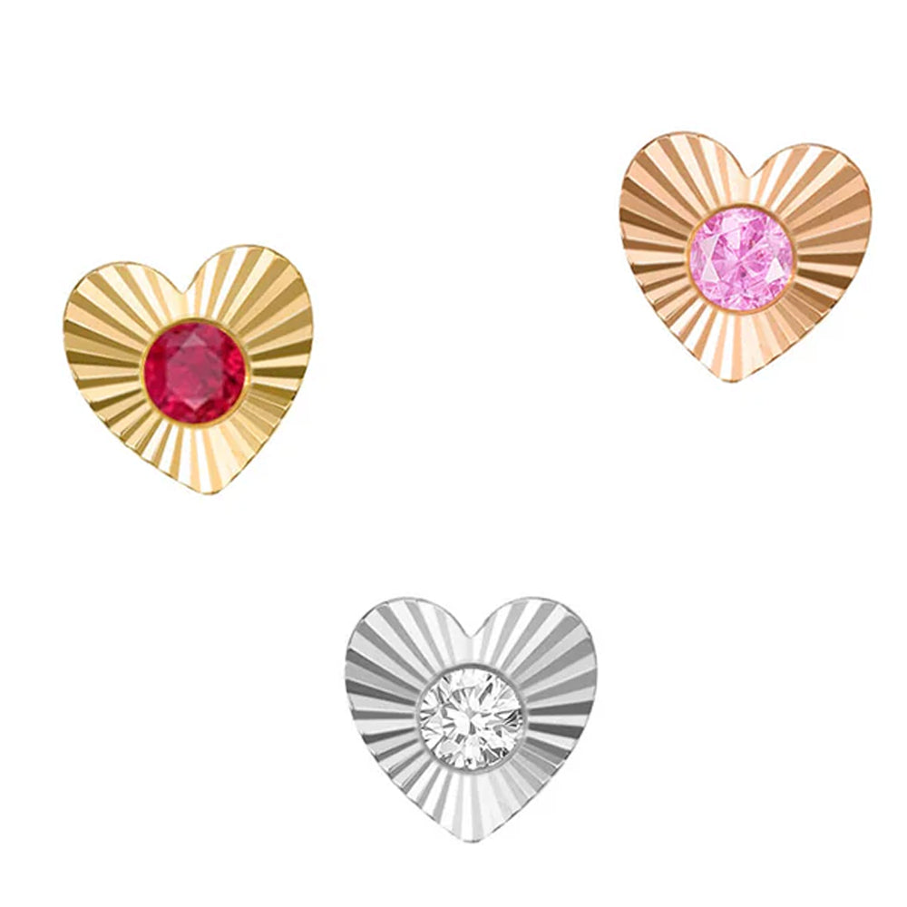 threadless: Heart "Sloan Ray" End in Gold with Genuine Gemstone
