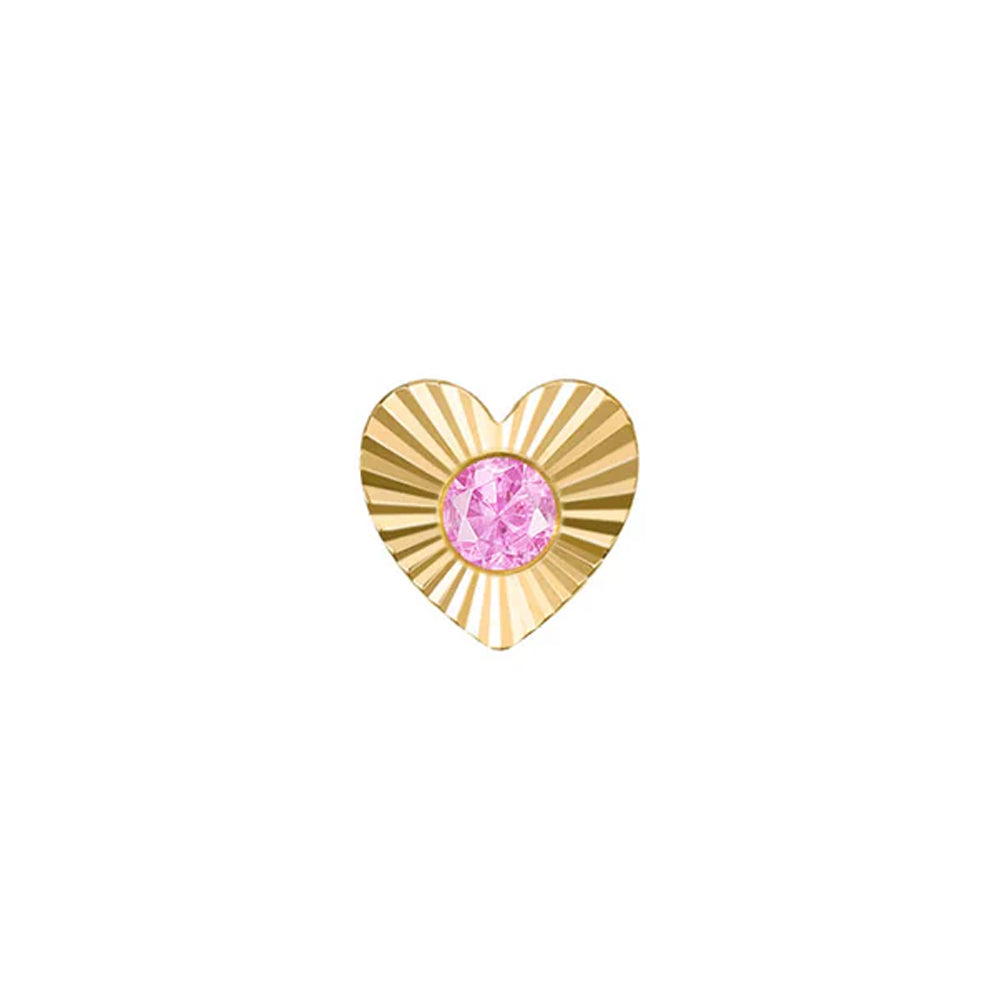 threadless: Heart "Sloan Ray" End in Gold with Genuine Gemstone