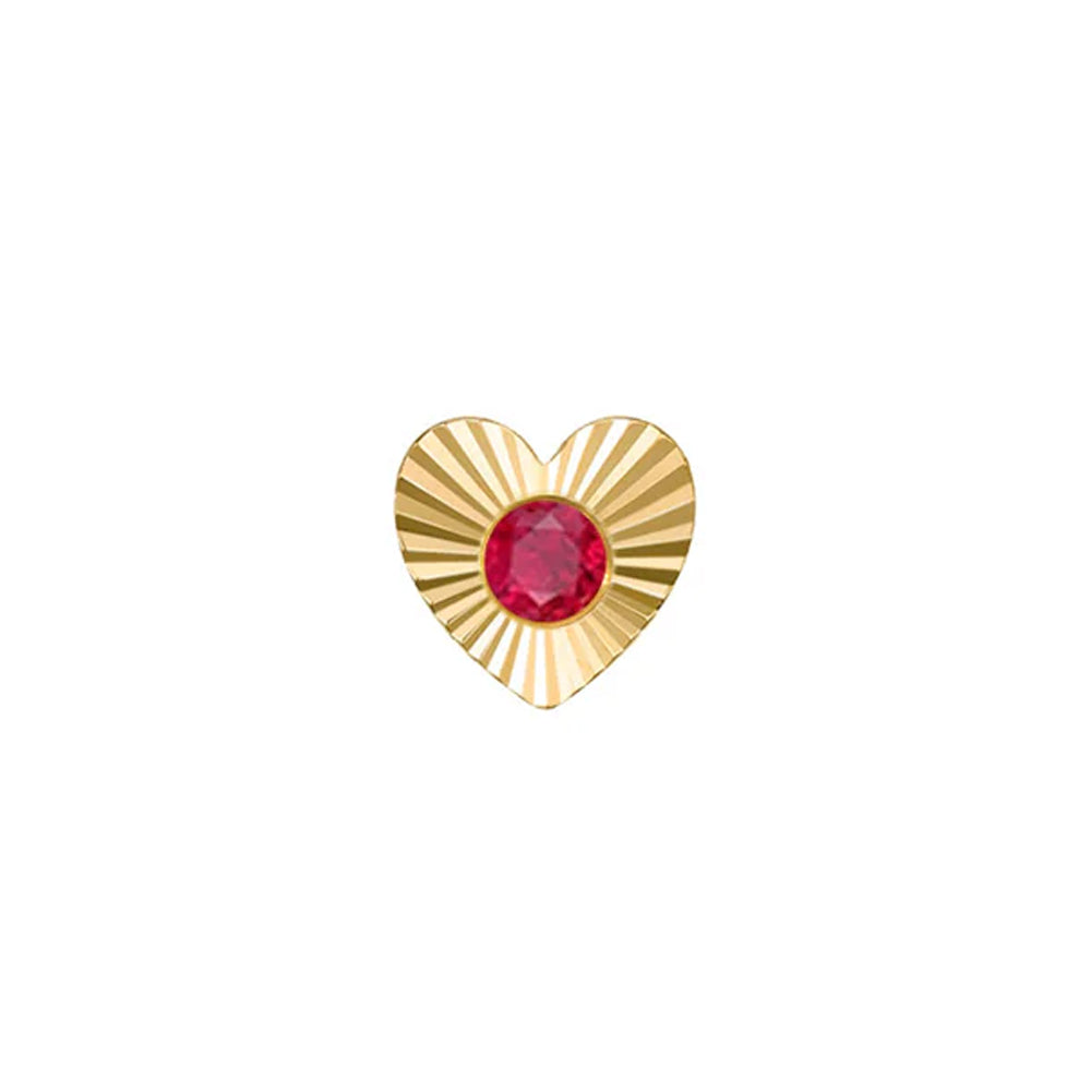 threadless: Heart "Sloan Ray" End in Gold with Genuine Gemstone