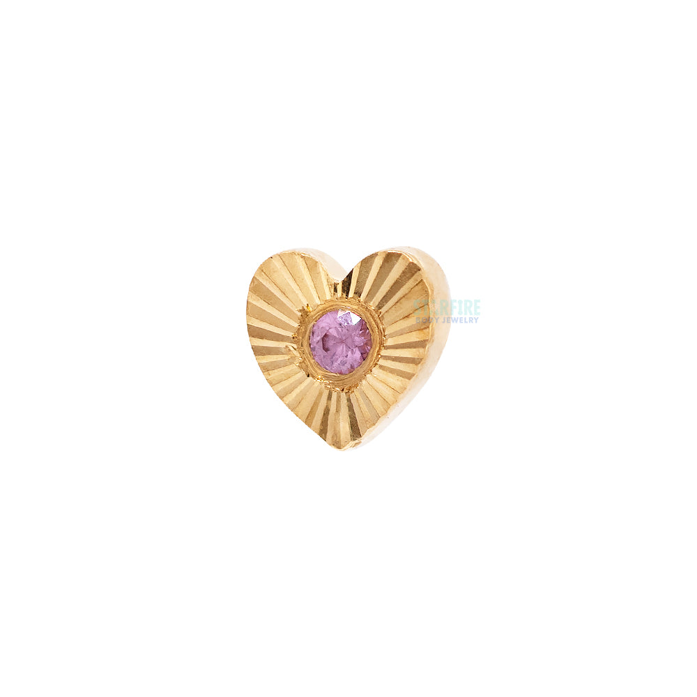 threadless: Heart "Sloan Ray" End in Gold with Genuine Gemstone