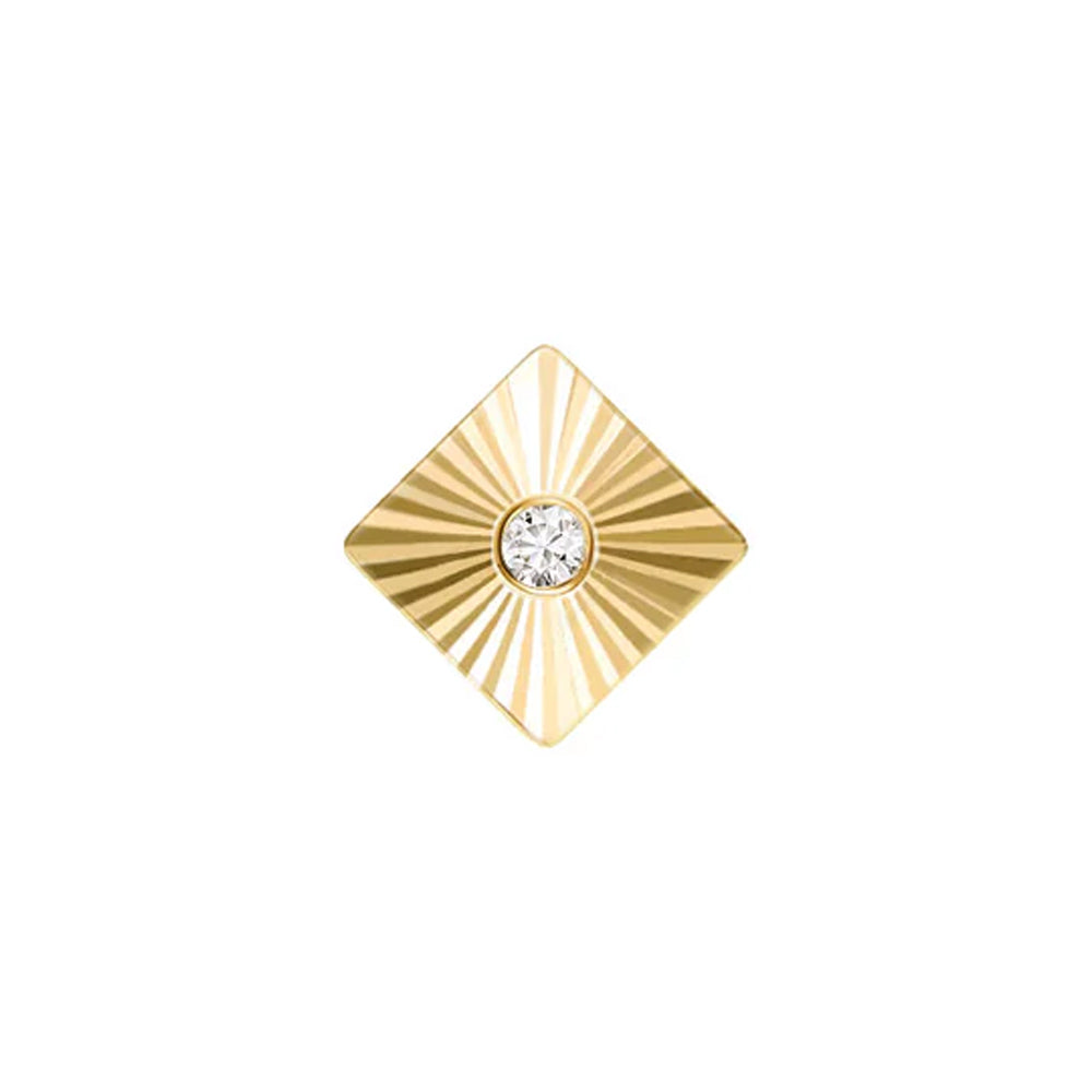 threadless: Square "Sloan" End in Gold with Diamond