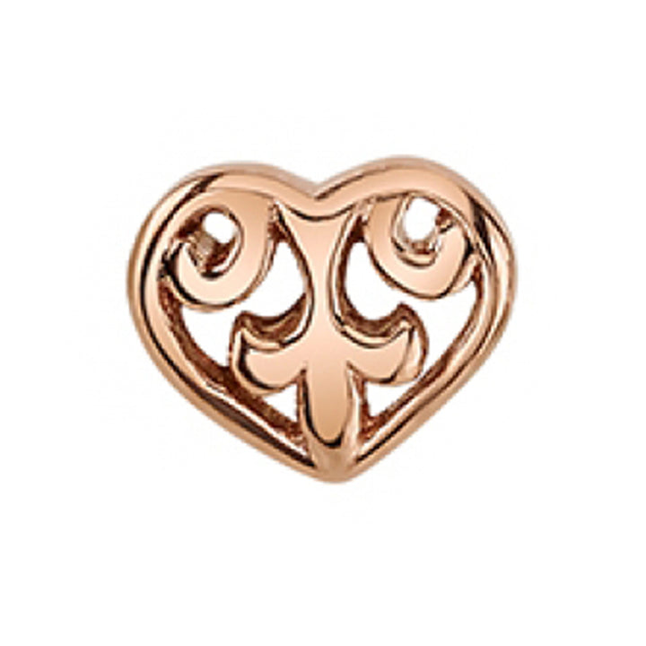 "Flourish Heart" Threaded End in Gold & Platinum