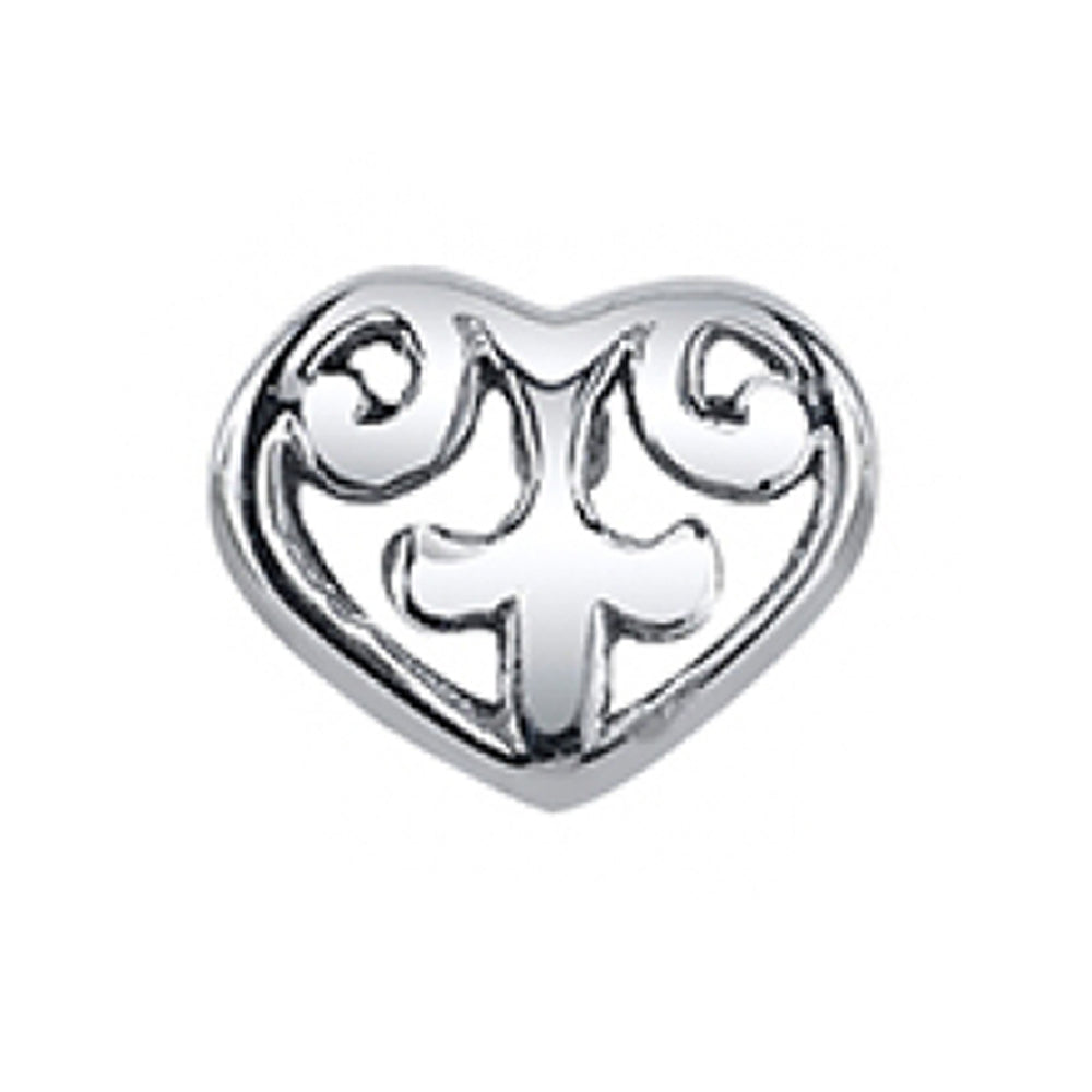 "Flourish Heart" Threaded End in Gold & Platinum
