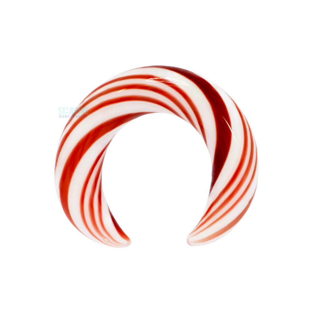 Glass Septum Pincher - Candy Cane