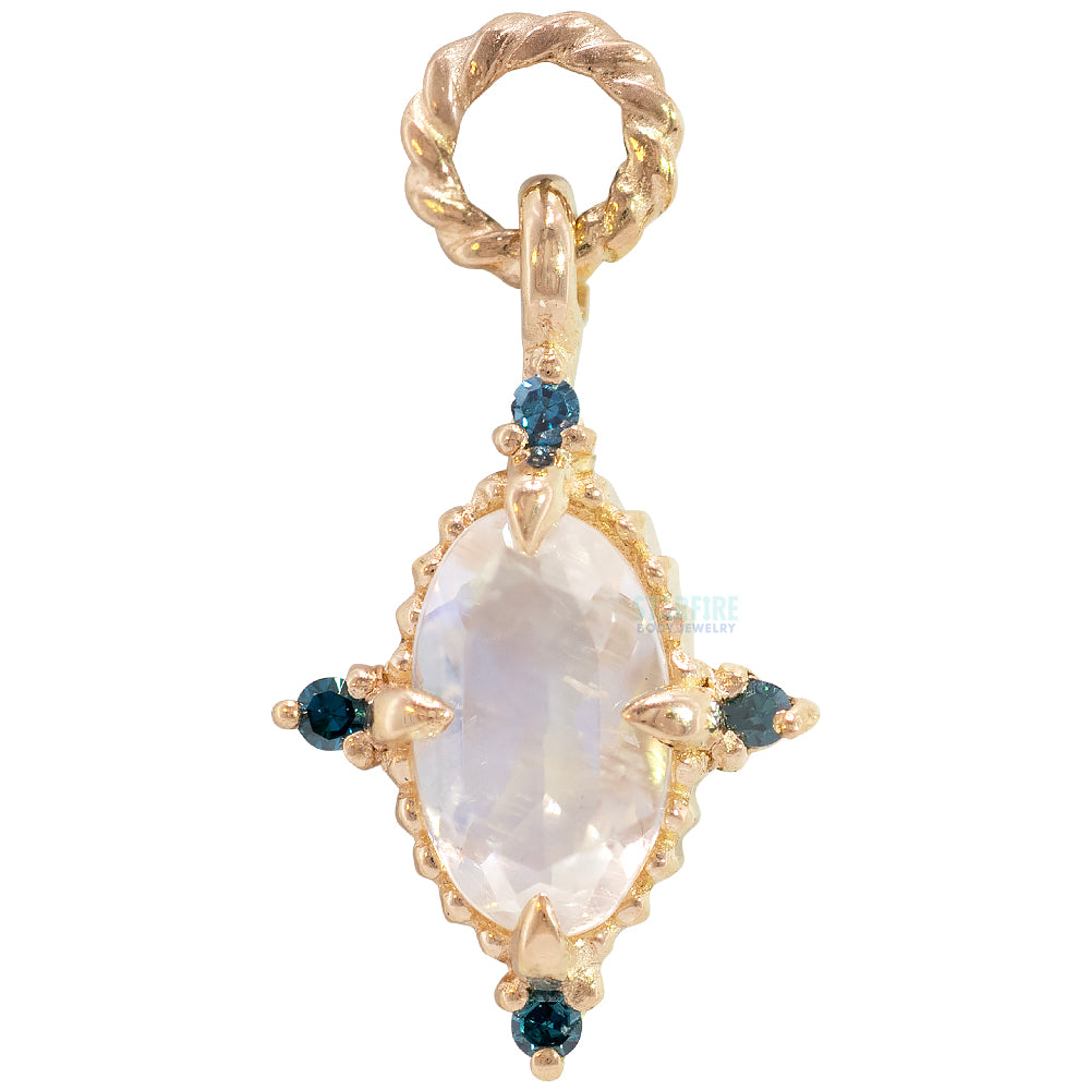"Charlotte" Charm in Gold with Gemstones