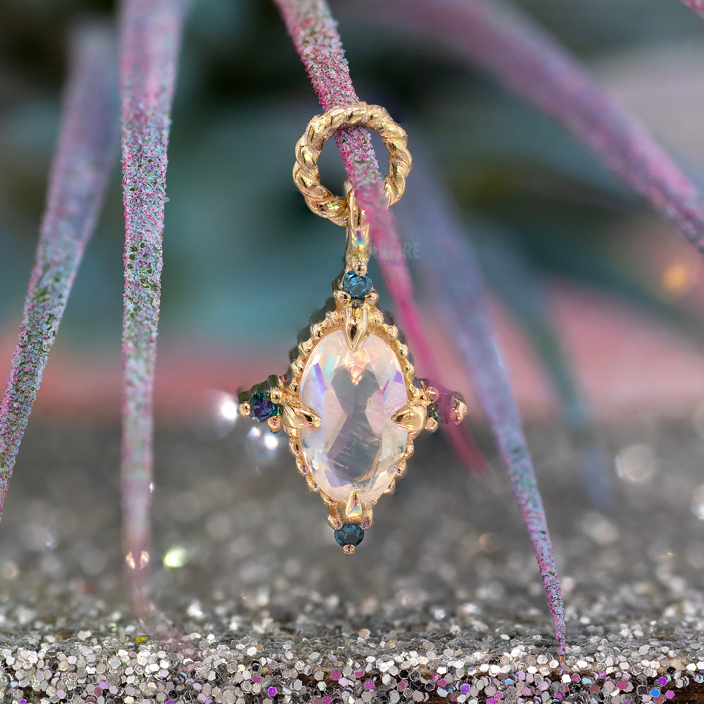 "Charlotte" Charm in Gold with Gemstones