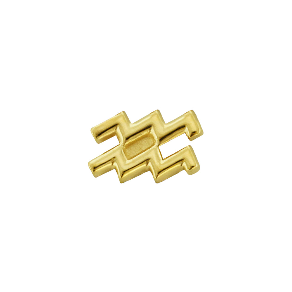 Zodiac Sign Threaded End in Gold