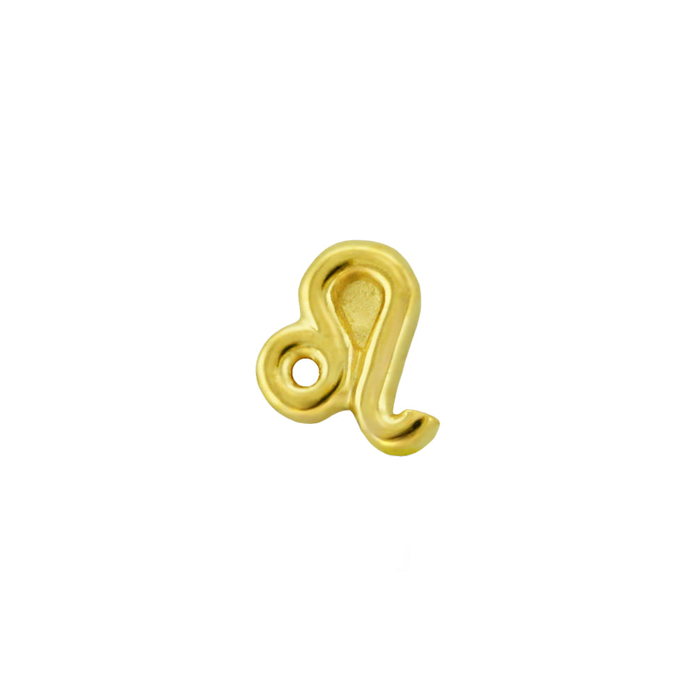 Zodiac Sign Threaded End in Gold