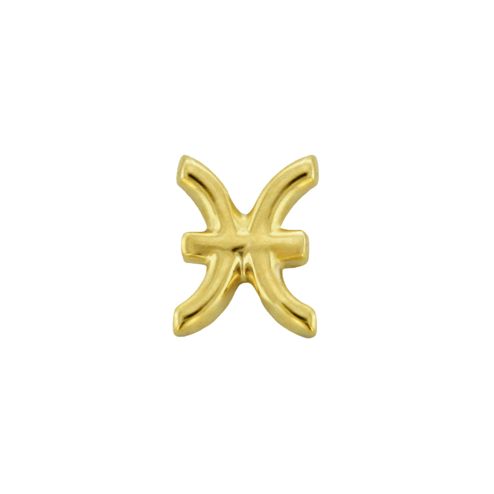 Zodiac Sign Threaded End in Gold
