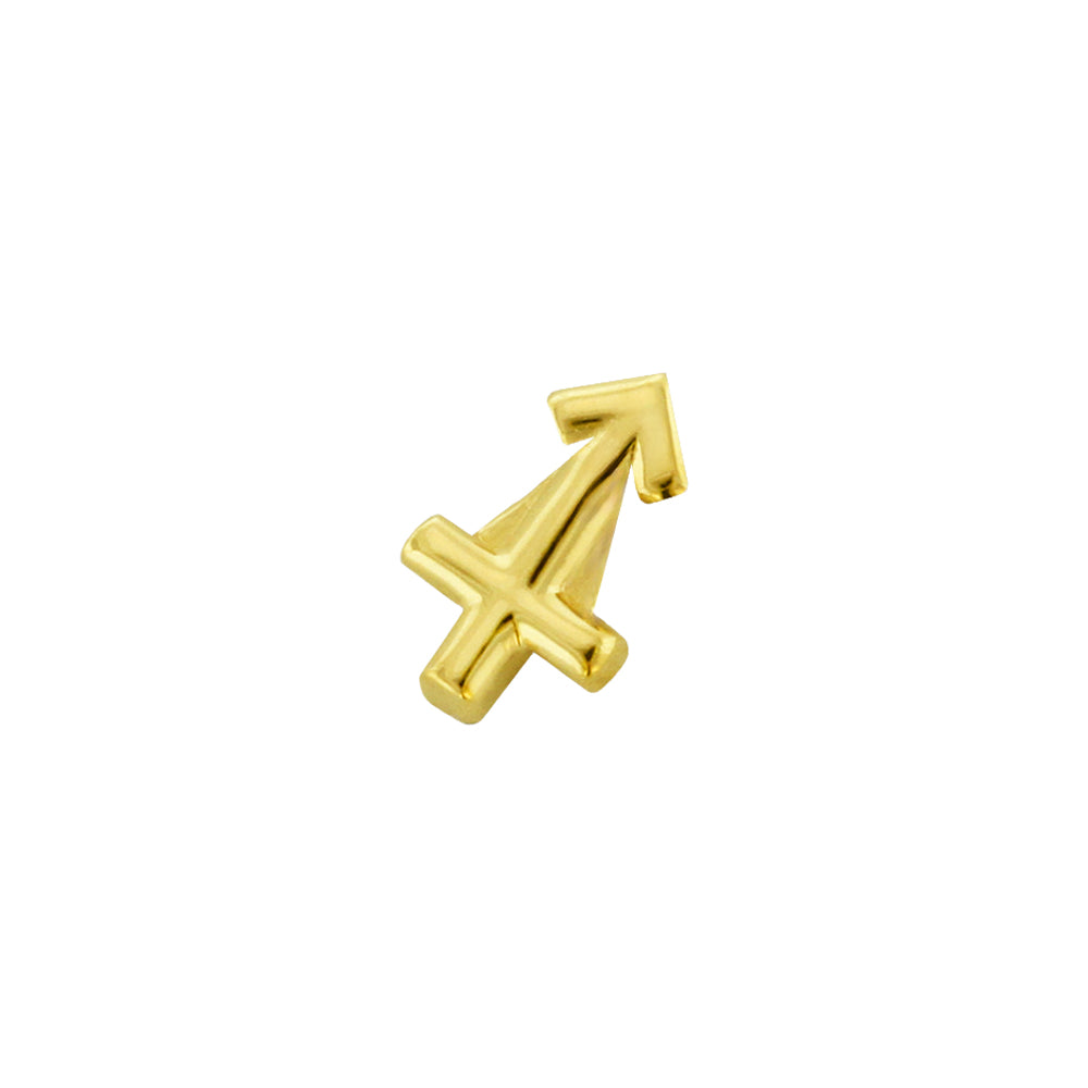 Zodiac Sign Threaded End in Gold