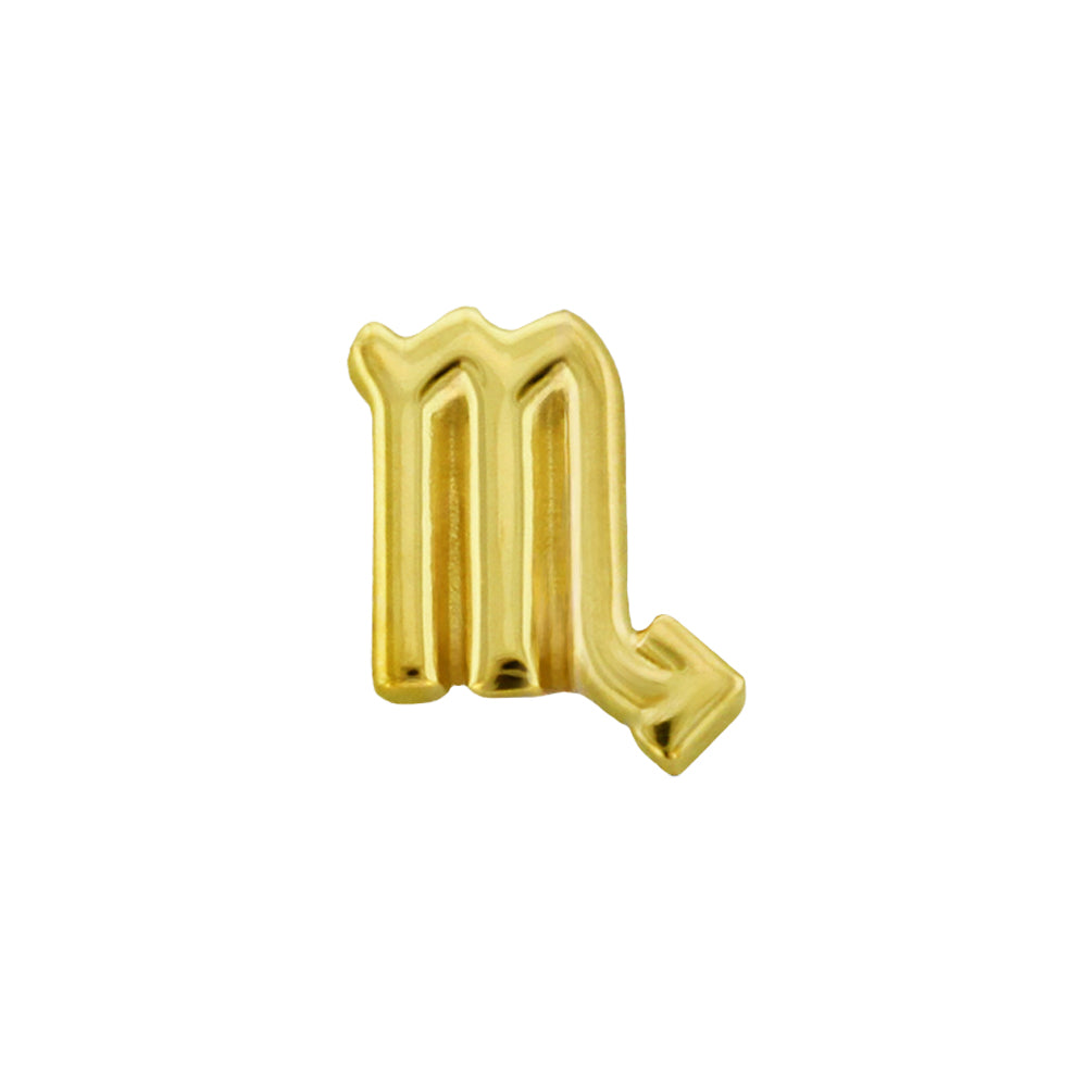 Zodiac Sign Threaded End in Gold