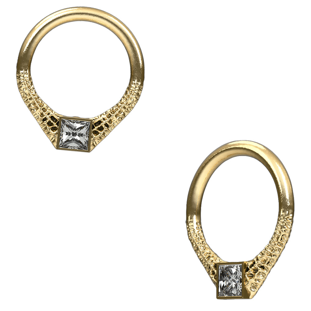 "Linza" Seam Ring in Gold with Brilliant-Cut Gems