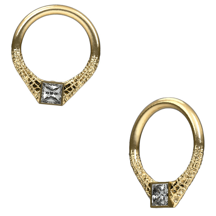 "Linza" Seam Ring in Gold with Brilliant-Cut Gems
