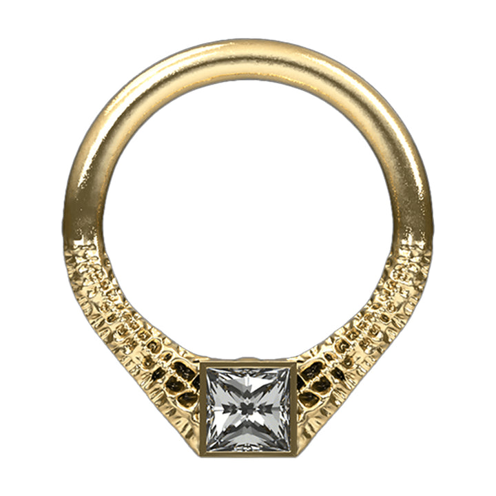 "Linza" Seam Ring in Gold with Brilliant-Cut Gems