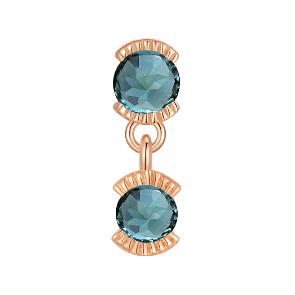 threadless: "Tonic" End with Dangle in Gold with Blue Tourmaline