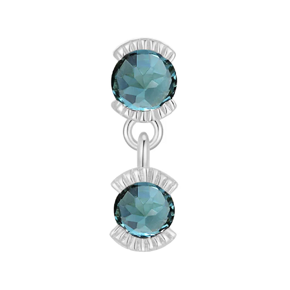 threadless: "Tonic" End with Dangle in Gold with Blue Tourmaline