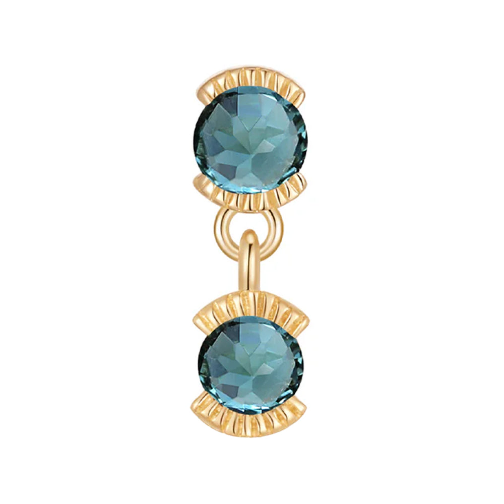 threadless: "Tonic" End with Dangle in Gold with Blue Tourmaline