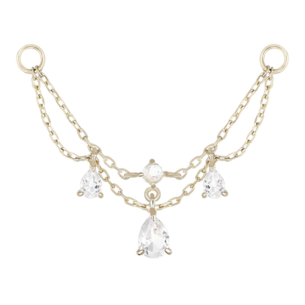 "Penelope" Chain Attachment in Gold with White Topaz