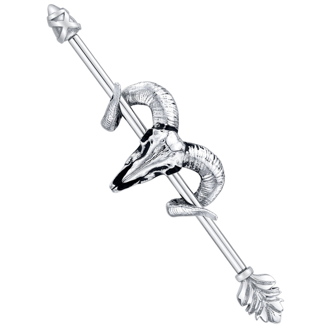"Warrior's Arrow" Industrial Barbell in Gold & Platinum