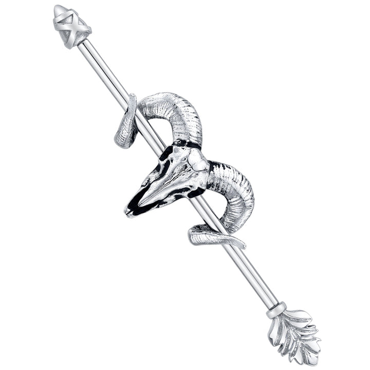 "Warrior's Arrow" Industrial Barbell in Gold & Platinum