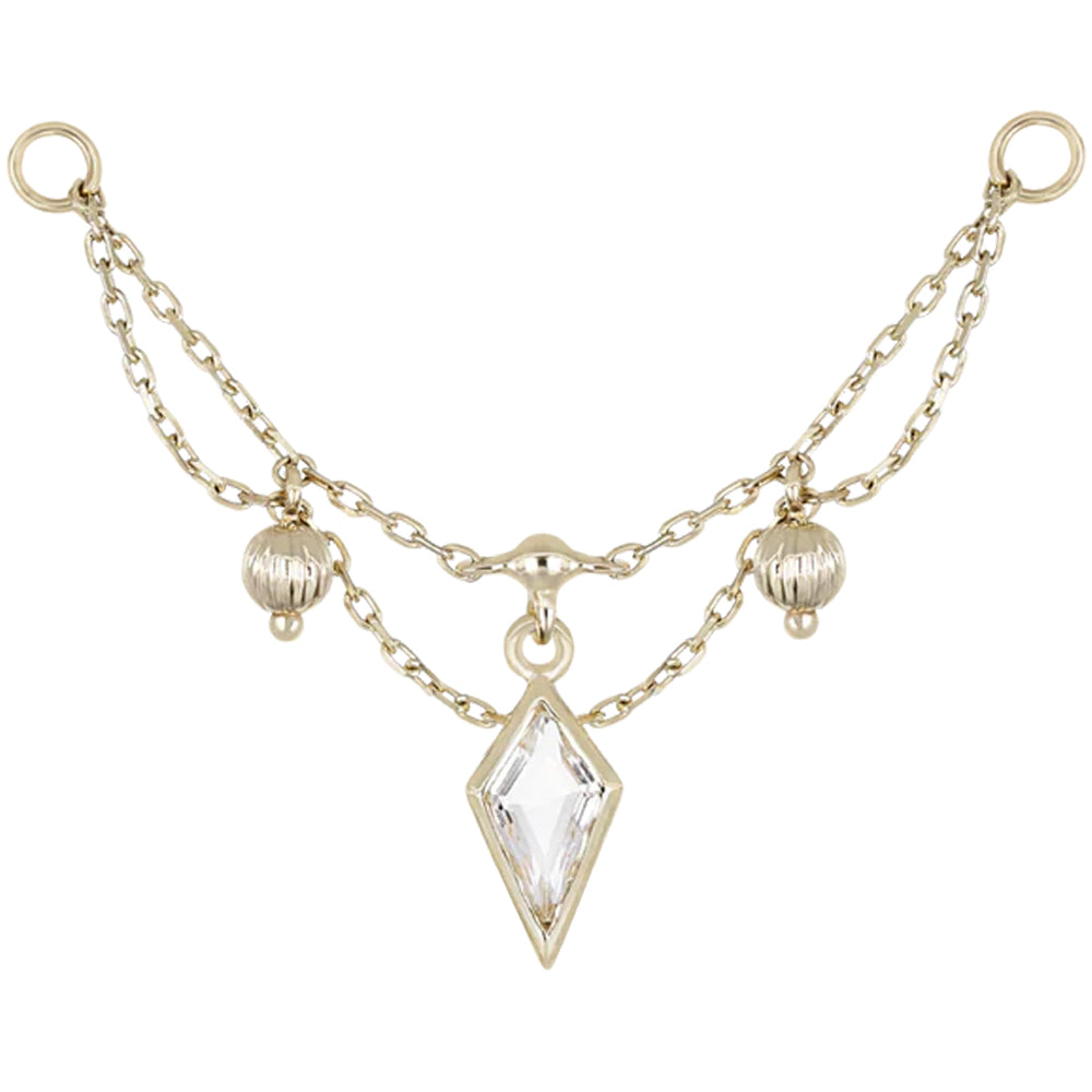 "Vitam" Chain Attachment in Gold with Gemstone