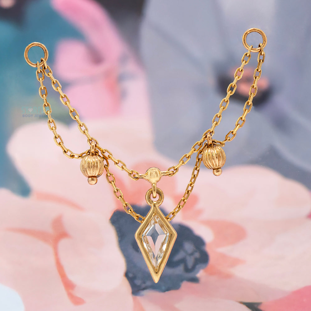 "Vitam" Chain Attachment in Gold with Gemstone