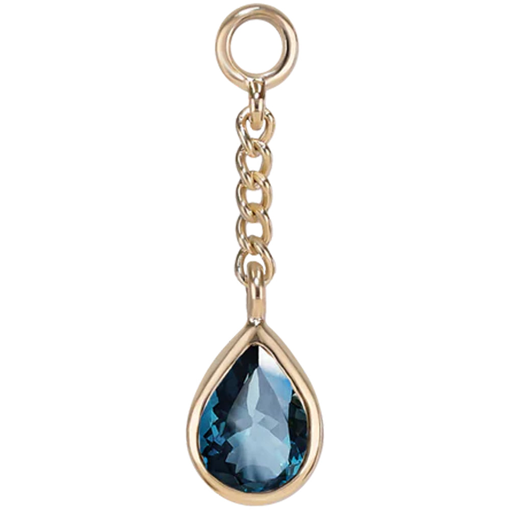 "Juno" Chain Charm in Gold with Gemstone