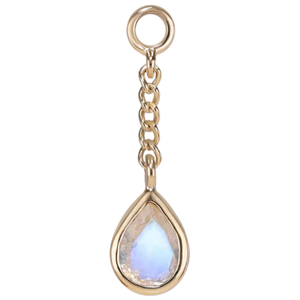"Juno" Chain Charm in Gold with Gemstone