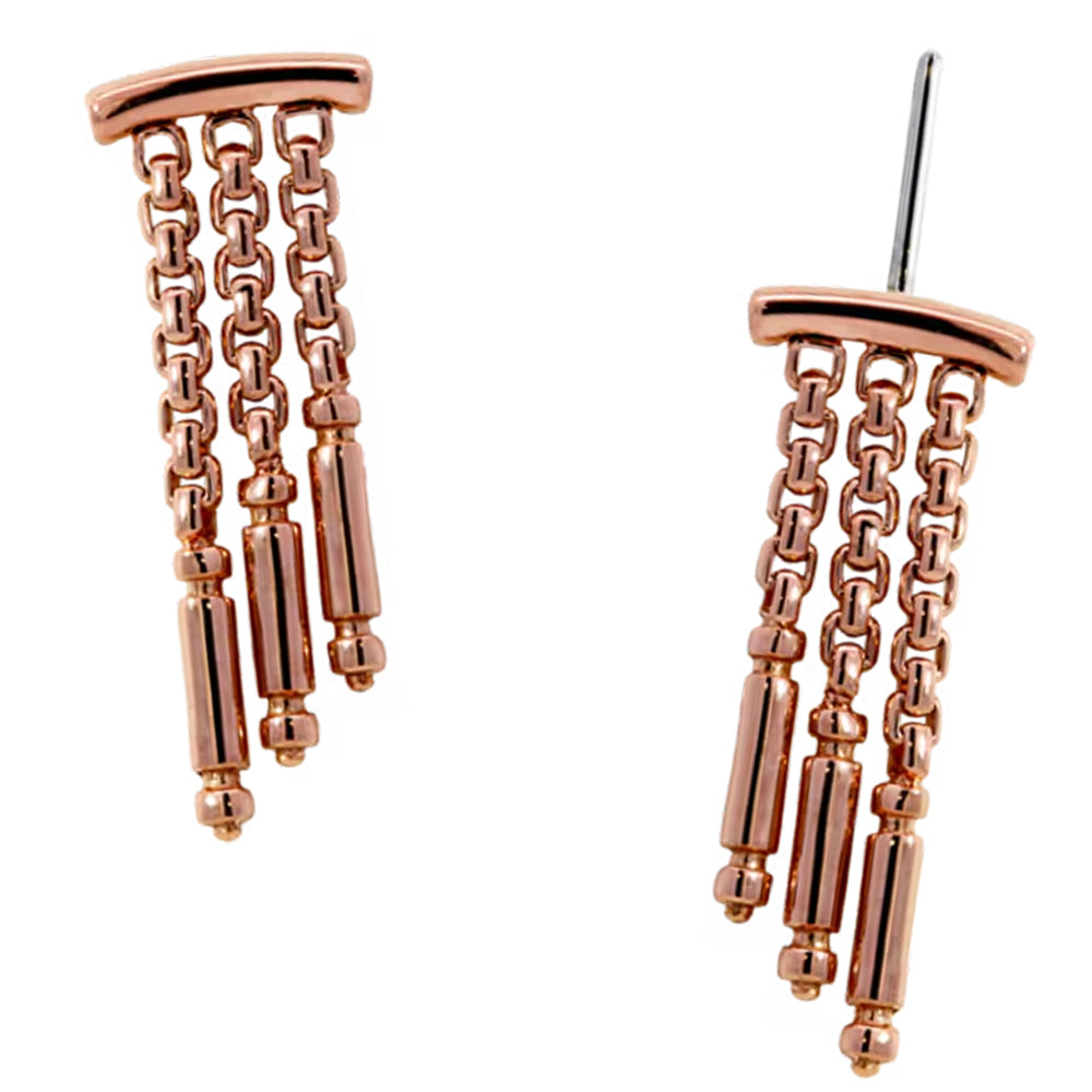 threadless: "Rhythm" Hidden Helix End with Chains in Gold