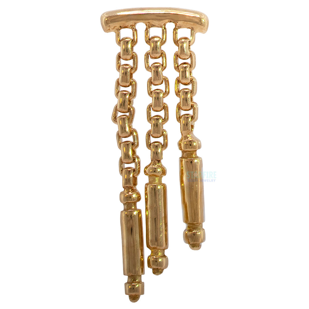 threadless: "Rhythm" Hidden Helix End with Chains in Gold