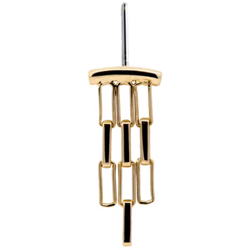 threadless: "Cat-Walk" Hidden Helix End with Chains in Gold
