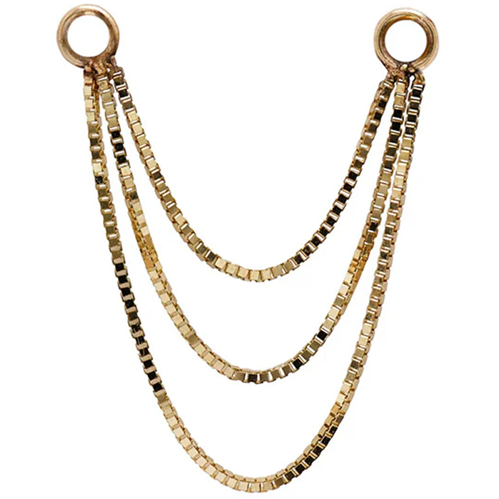 Triple Box Chain Attachment in Gold